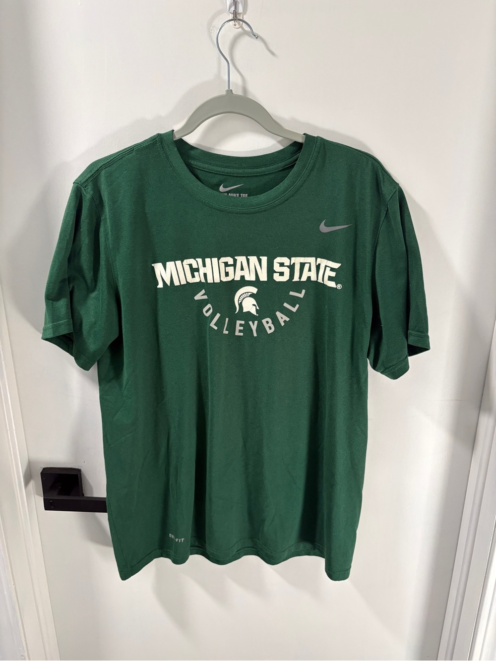 Nike Green Michigan State Volleyball Shirt with White Logo